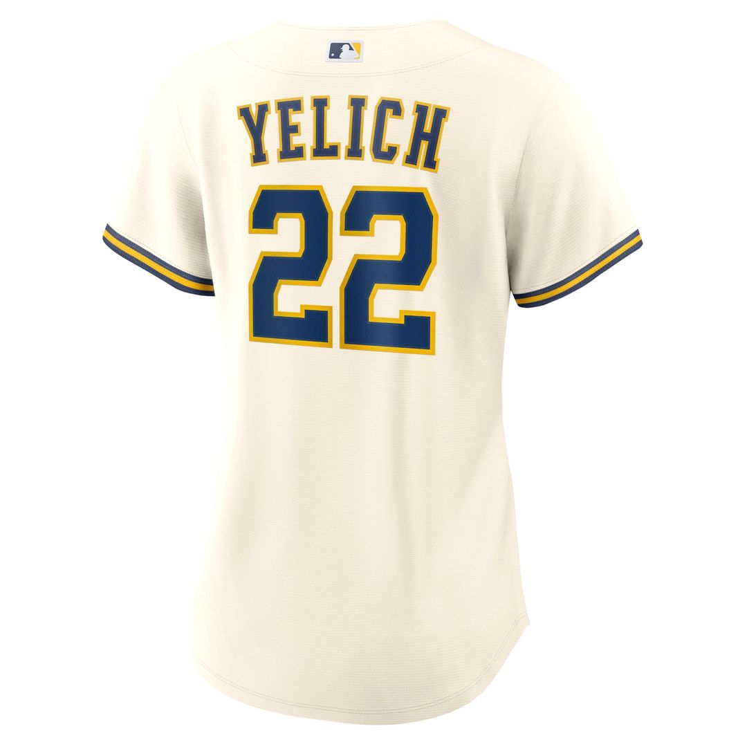Milwaukee Brewers Christian Yelich Nike Women's Home Replica Jersey - Cream
