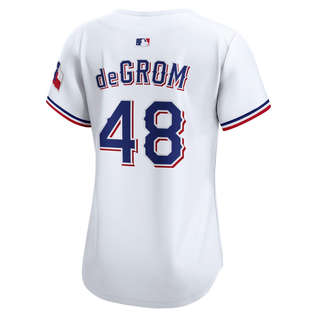 Texas Rangers Jacob deGrom Nike Women's Home Limited Jersey - White