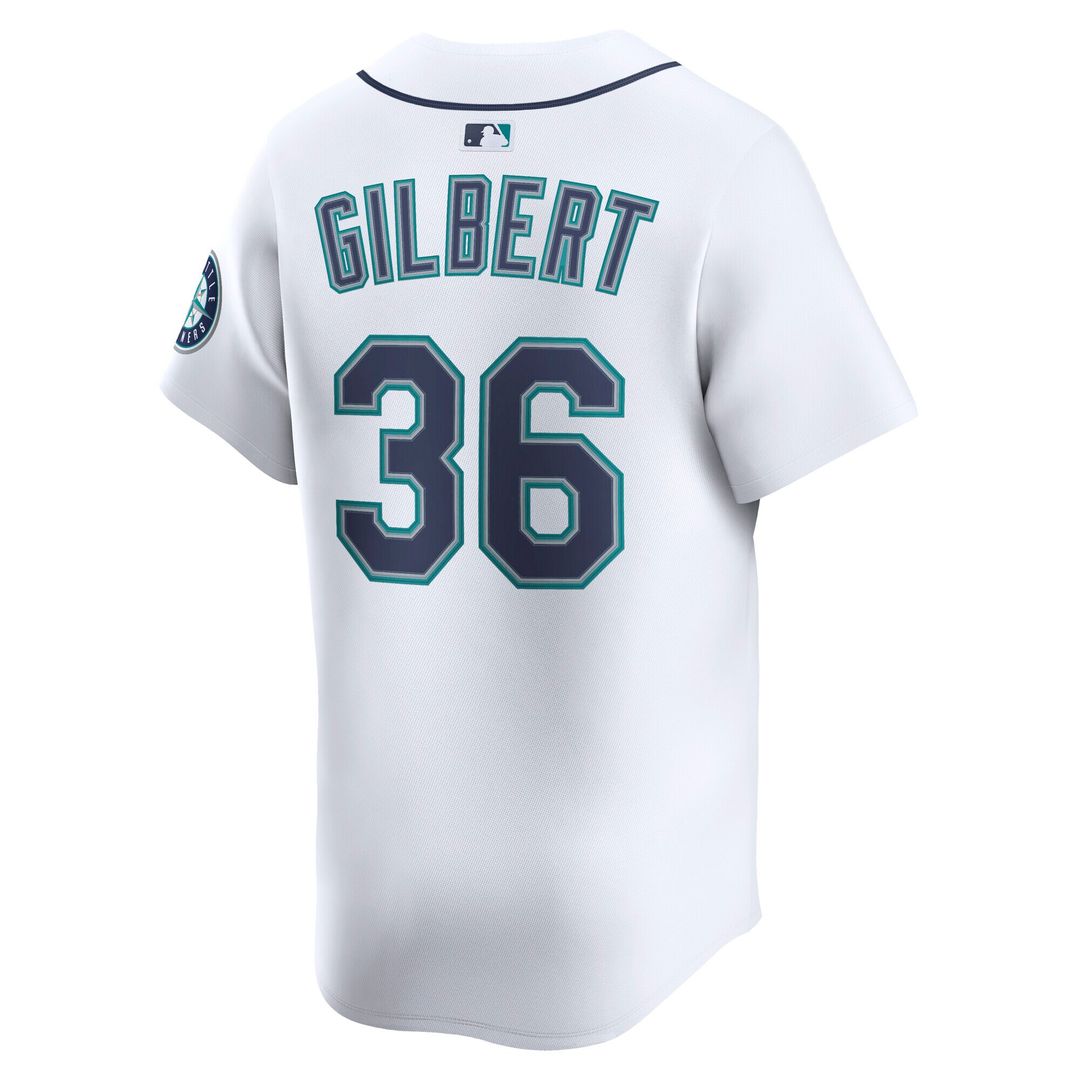 Seattle Mariners Logan Gilbert Nike Home Limited Jersey - White
