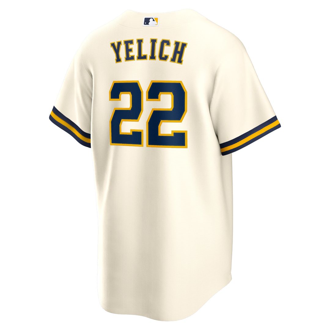 Milwaukee Brewers Christian Yelich Nike Home Replica Jersey - Cream
