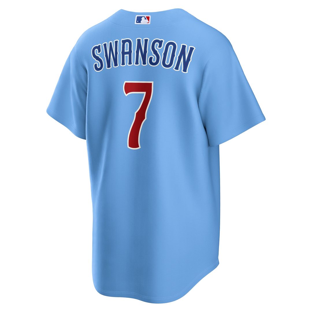 Chicago Cubs Dansby Swanson Nike Alternate Replica Jersey - Light Blue