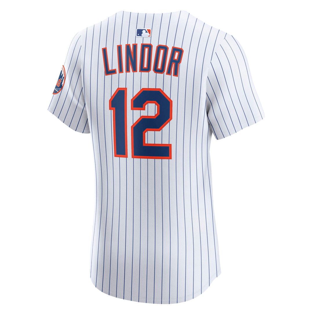 New York Mets Francisco Lindor Nike Home Elite Jersey - White