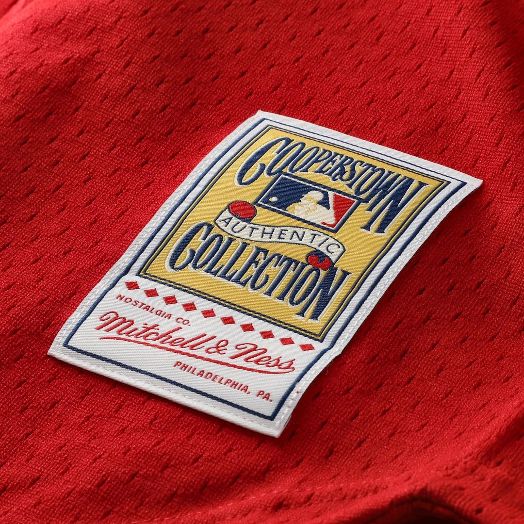 Cincinnati Reds Deion Sanders Mitchell & Ness Cooperstown Mesh Batting Practice Button-Up Jersey - Red