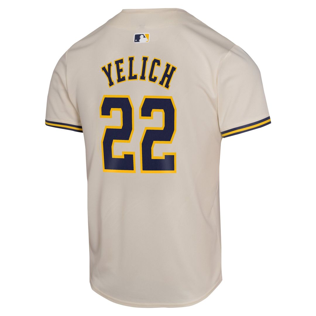 Milwaukee Brewers Christian Yelich Nike Youth Home Game Jersey - Cream