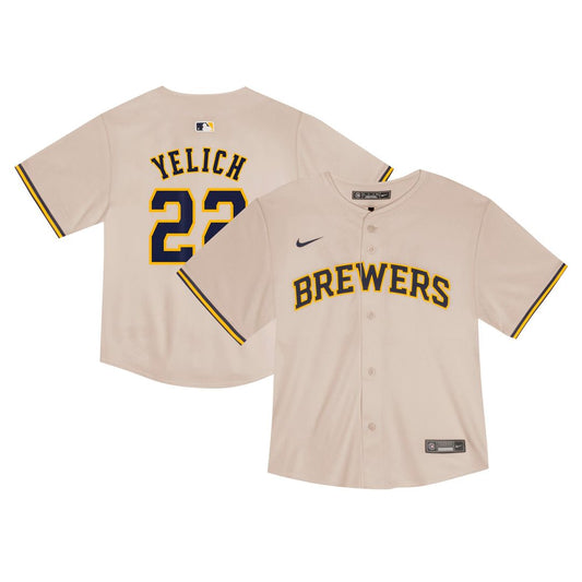 Milwaukee Brewers Christian Yelich Nike Toddler Home Game Jersey - Cream