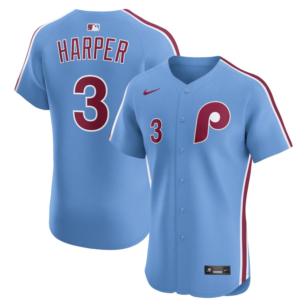 Philadelphia Phillies Bryce Harper Nike Alternate 2 Elite Jersey - Cream