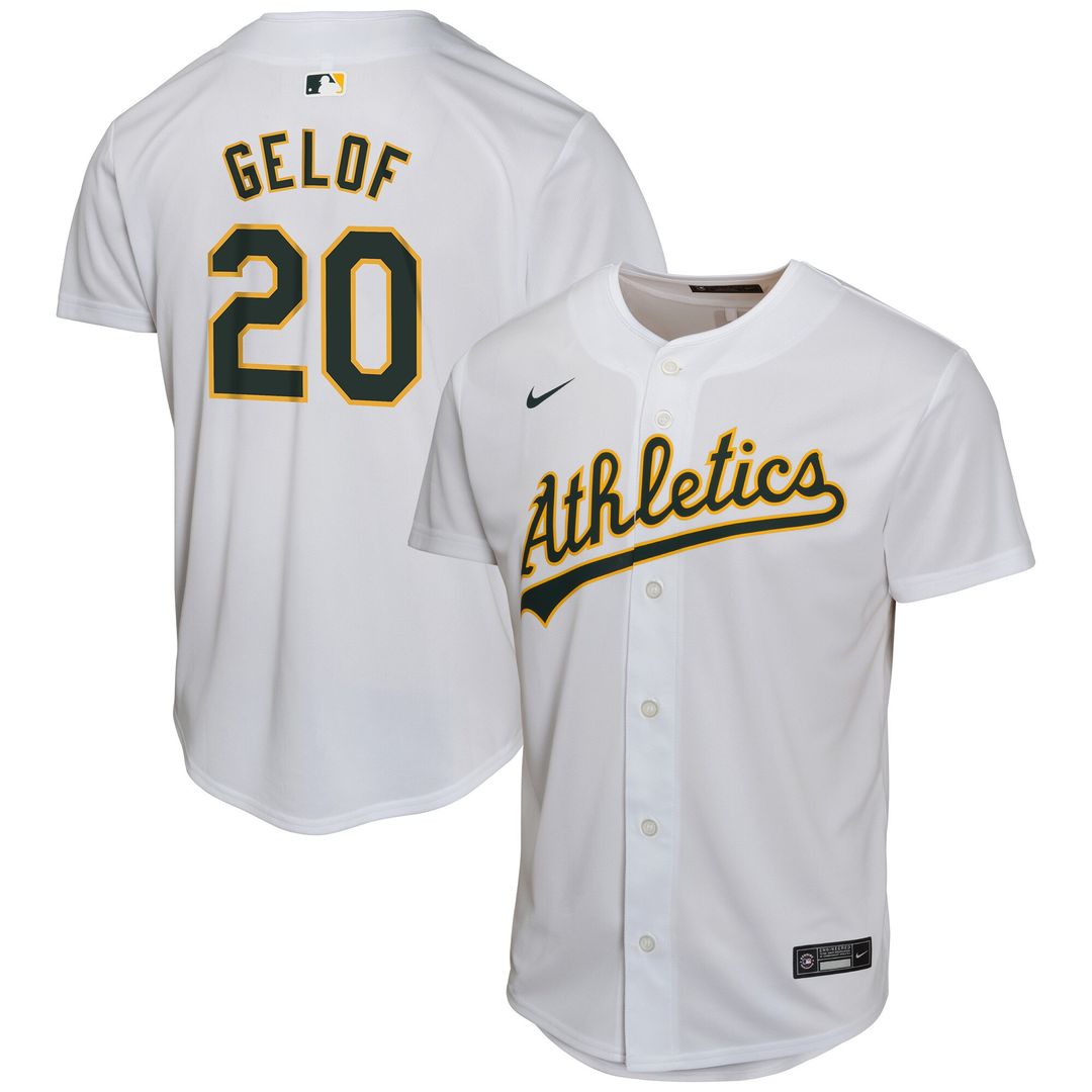 Athletics Zack Gelof Nike Youth Home Game Jersey - Gray