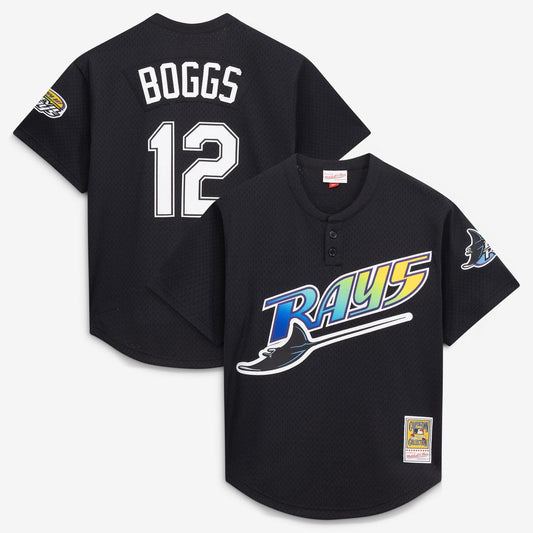 Tampa Bay Rays Wade Boggs Mitchell & Ness Authentic Batting Practice Jersey - Black