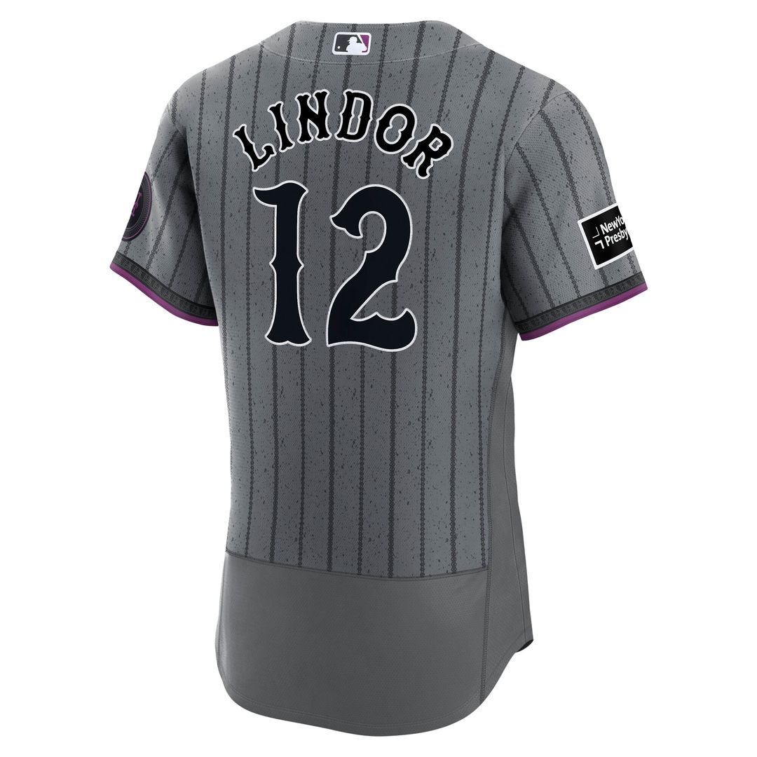 New York Mets Francisco Lindor Nike City Connect Authentic Sponsor Patch Jersey - Gray