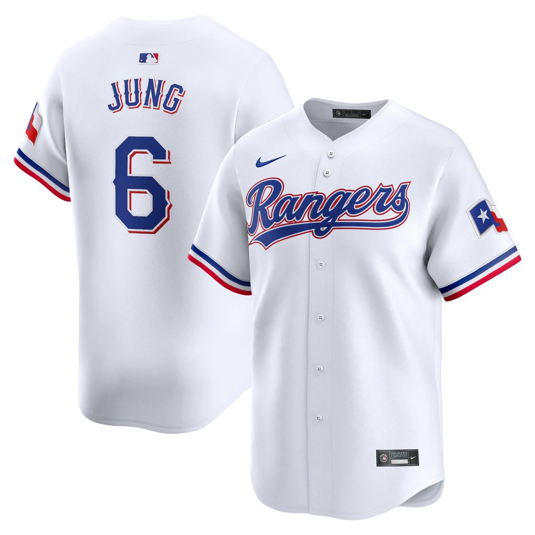 Texas Rangers Josh Jung Nike Home Limited Jersey - White