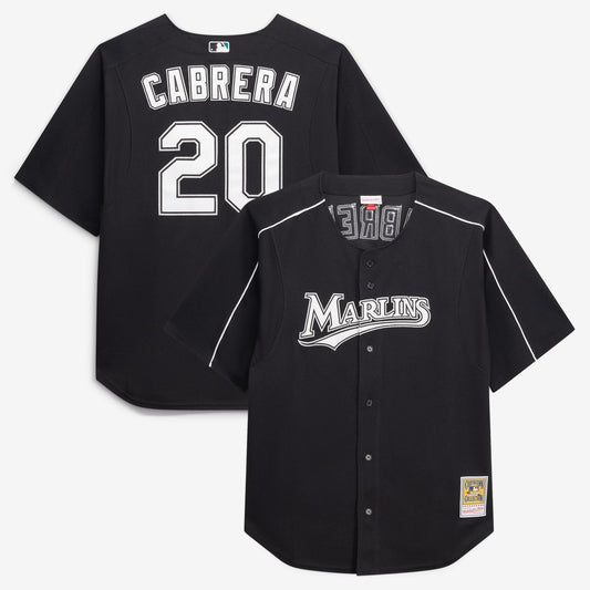Miami Marlins Miguel Cabrera Mitchell & Ness Big & Tall Cooperstown Mesh Batting Practice Jersey - Black
