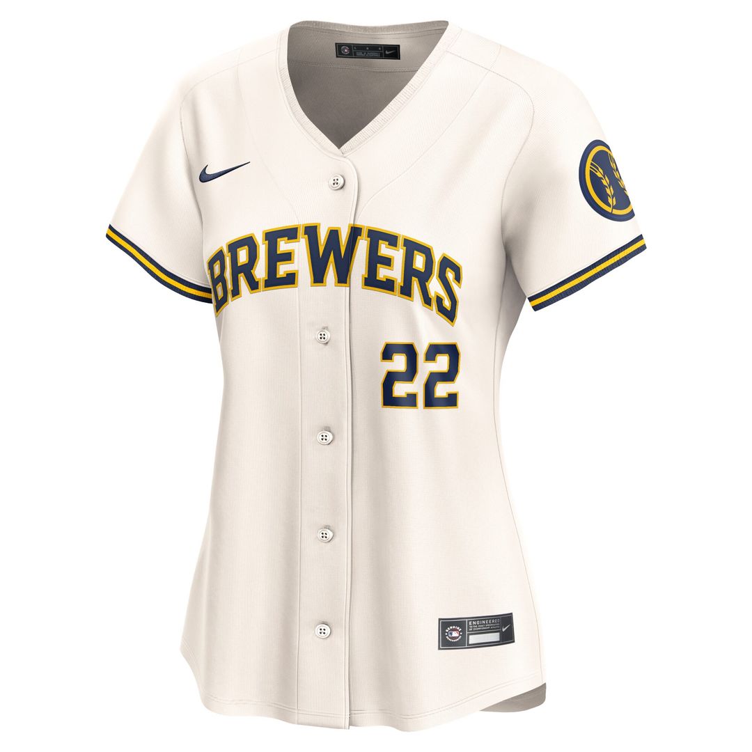 Milwaukee Brewers Christian Yelich Nike Women's Home Limited Jersey - Cream
