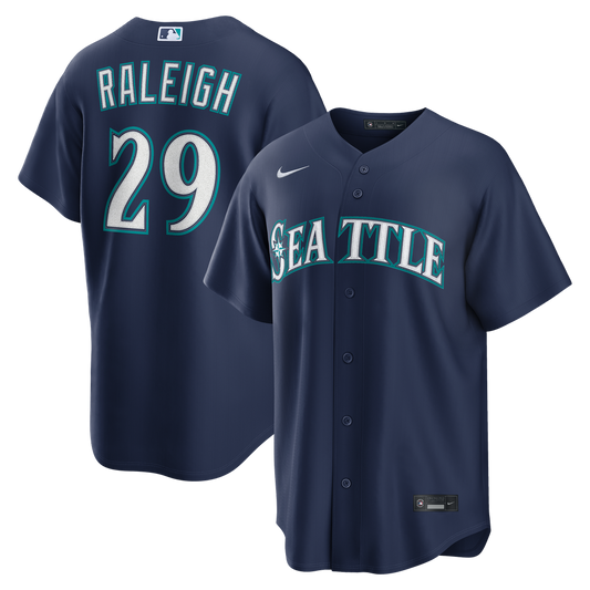 Seattle Mariners Cal Raleigh Nike Road Replica Jersey - Navy