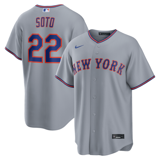New York Mets Juan Soto Nike Road Replica Jersey - Gray