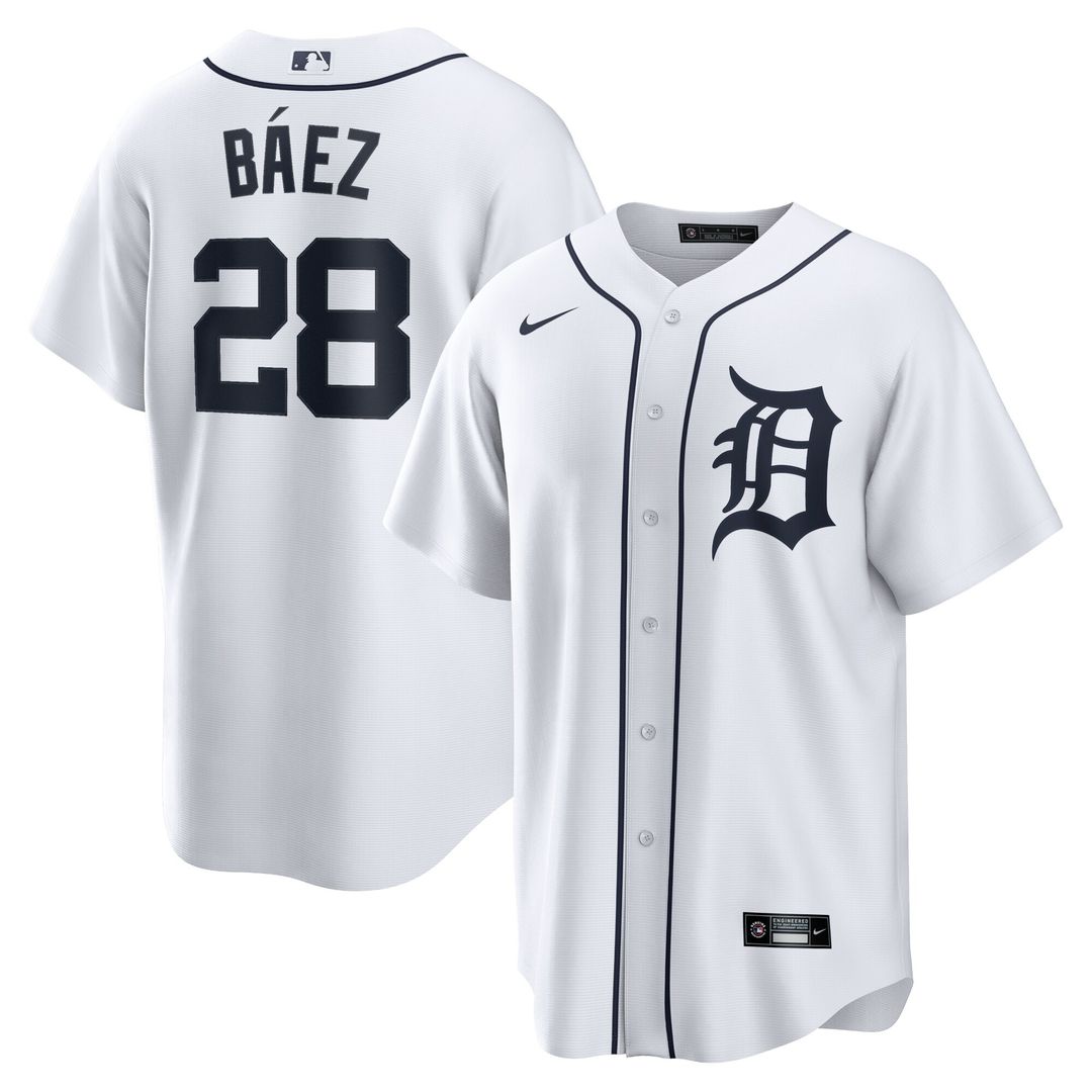 Detroit Tigers Javier Baez Nike Home Replica Jersey - White