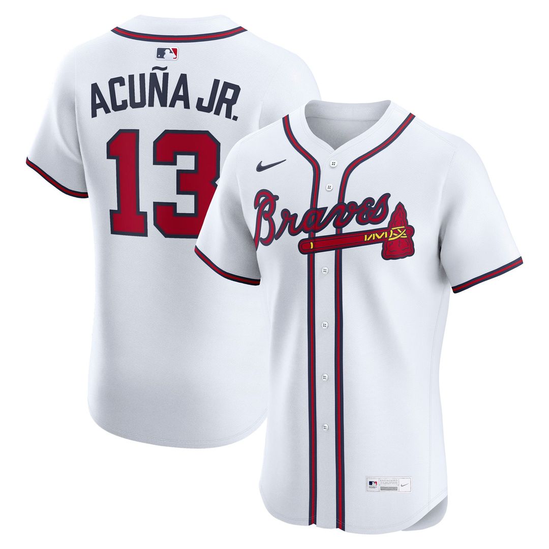 Atlanta Braves Ronald Acuña Jr. Nike Home Elite Jersey - White