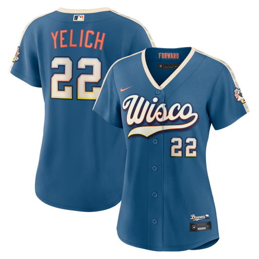 Milwaukee Brewers Christian Yelich Nike Women's 2026 City Connect Stadium Jersey - Mineral Blue