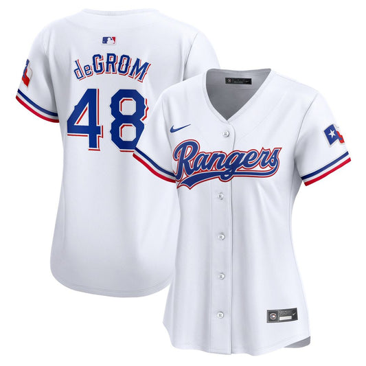 Texas Rangers Jacob deGrom Nike Women's Home Limited Jersey - White