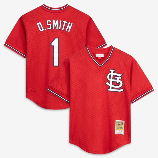 St. Louis Cardinals Ozzie Smith Mitchell & Ness Authentic Batting Practice Jersey - Scarlet