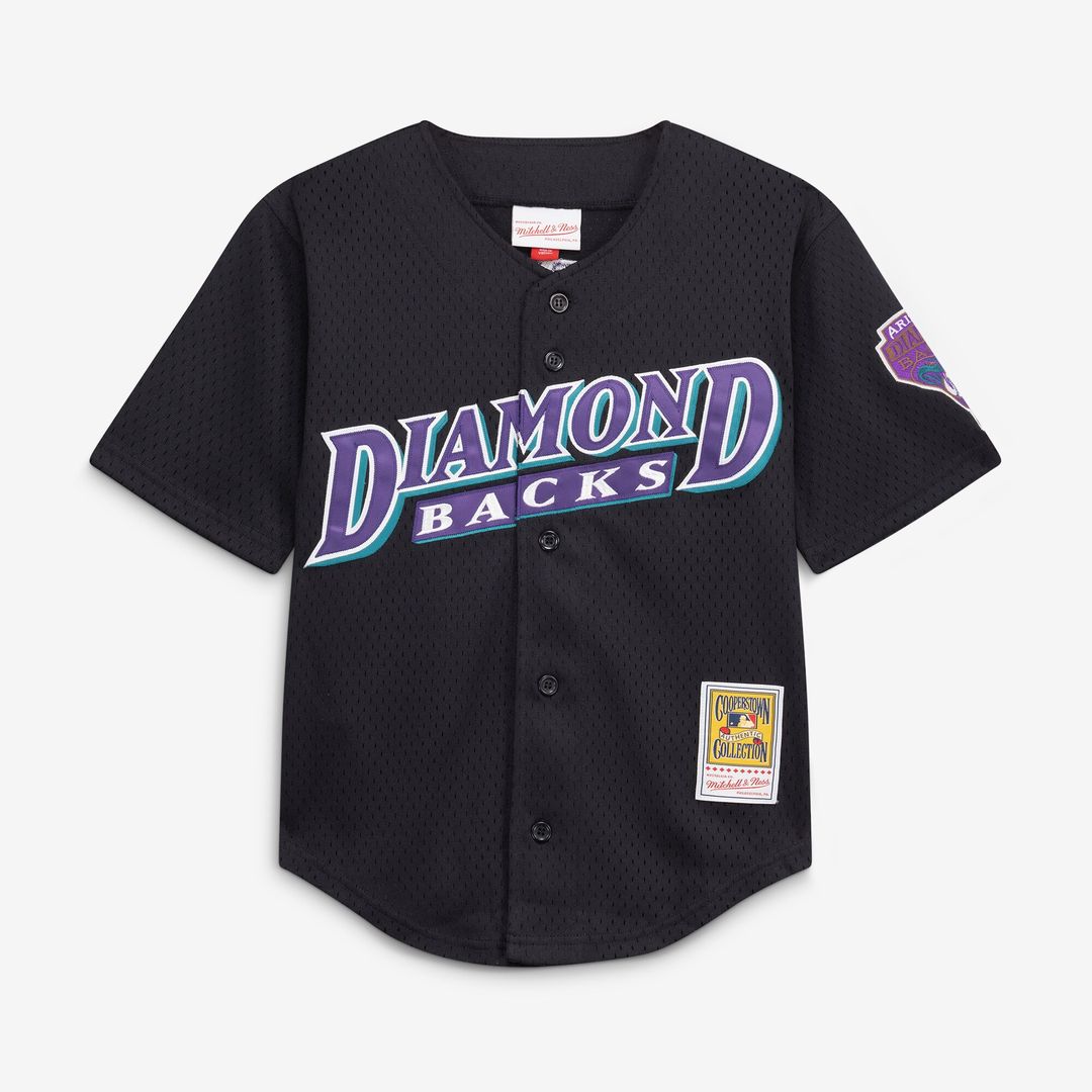Arizona Diamondbacks Randy Johnson Mitchell & Ness Youth Cooperstown Mesh Batting Practice Jersey - Black