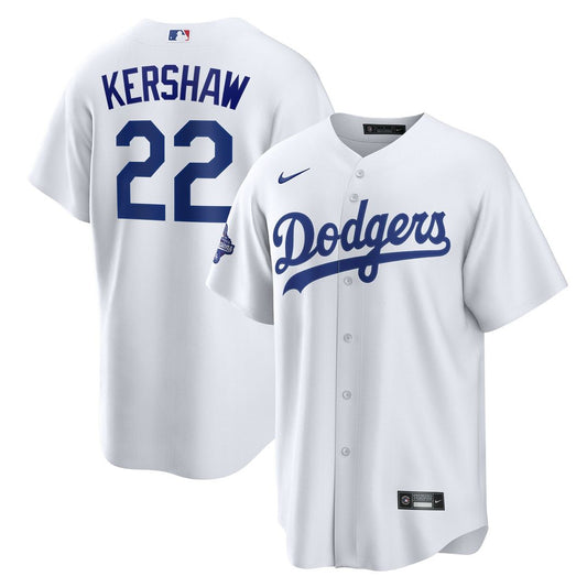 Los Angeles Dodgers Clayton Kershaw Nike Home 2025 World Series Champions Replica Jersey - White