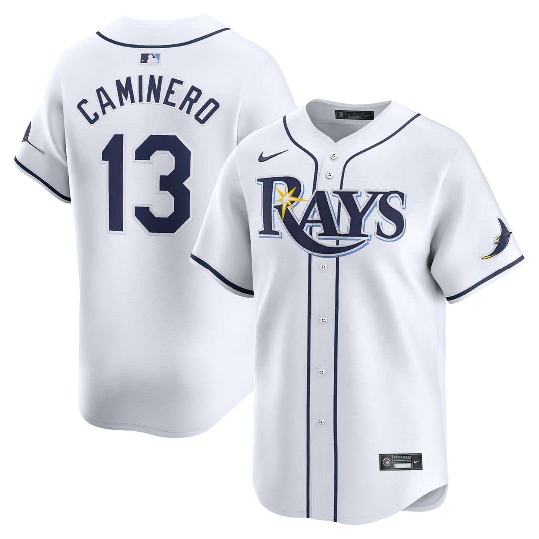 Tampa Bay Rays Junior Caminero Nike Youth Home Limited Jersey - White