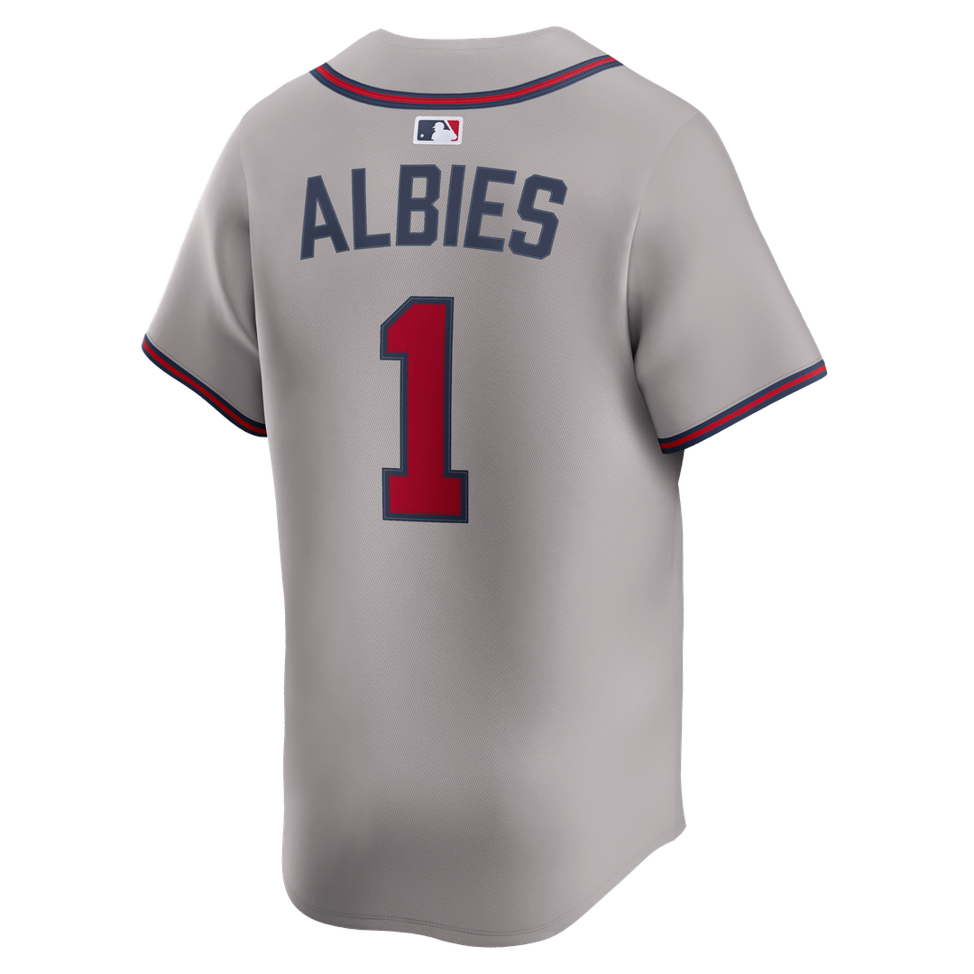 Atlanta Braves Ozzie Albies Nike Road Limited Jersey - Gray