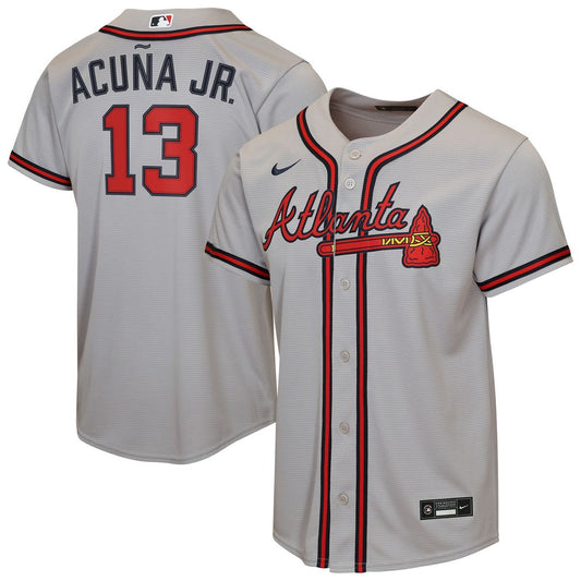 Atlanta Braves Ronald Acuña Jr. Nike Youth Road Replica Jersey - Gray