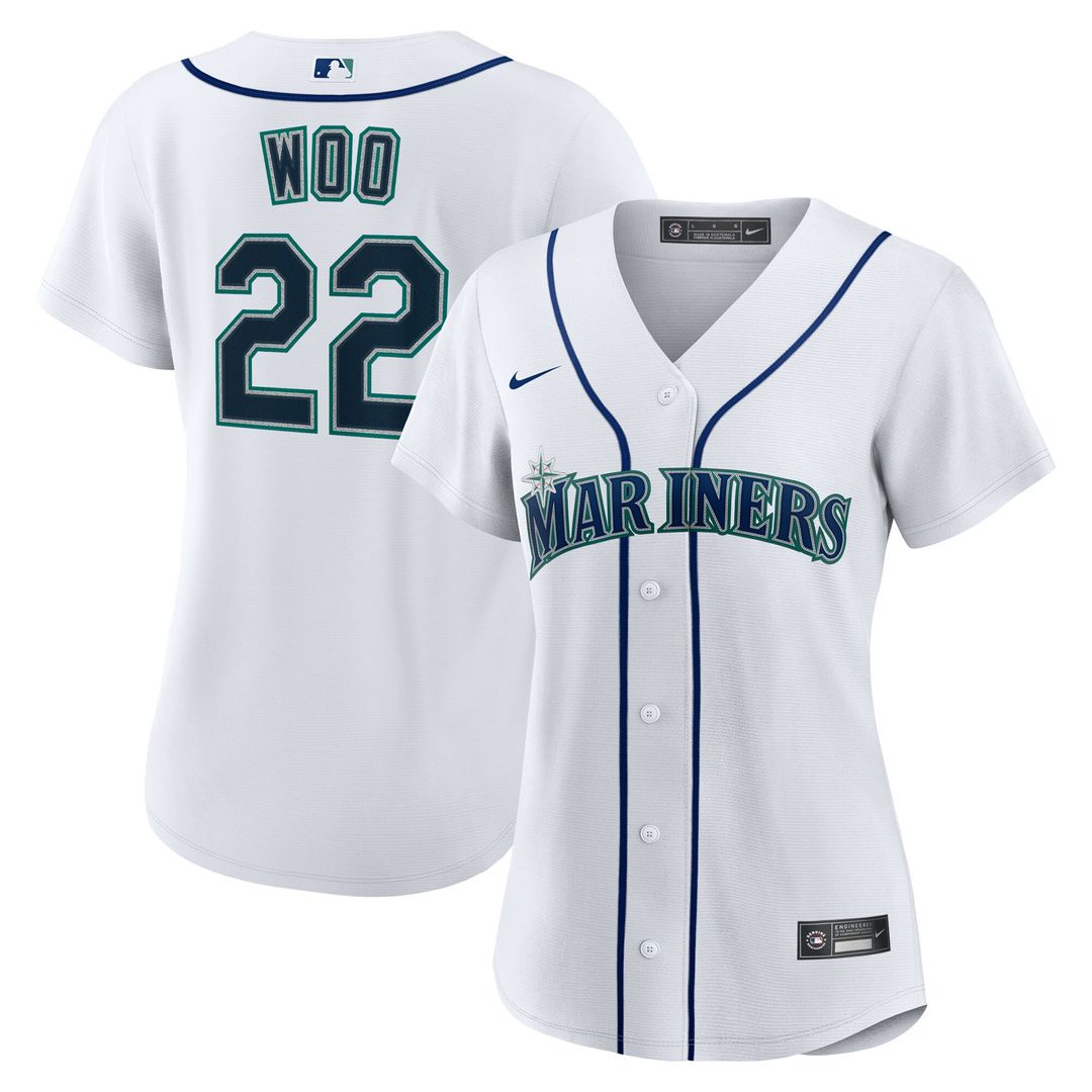 Seattle Mariners Bryan Woo Nike Women's Home Replica Jersey - White