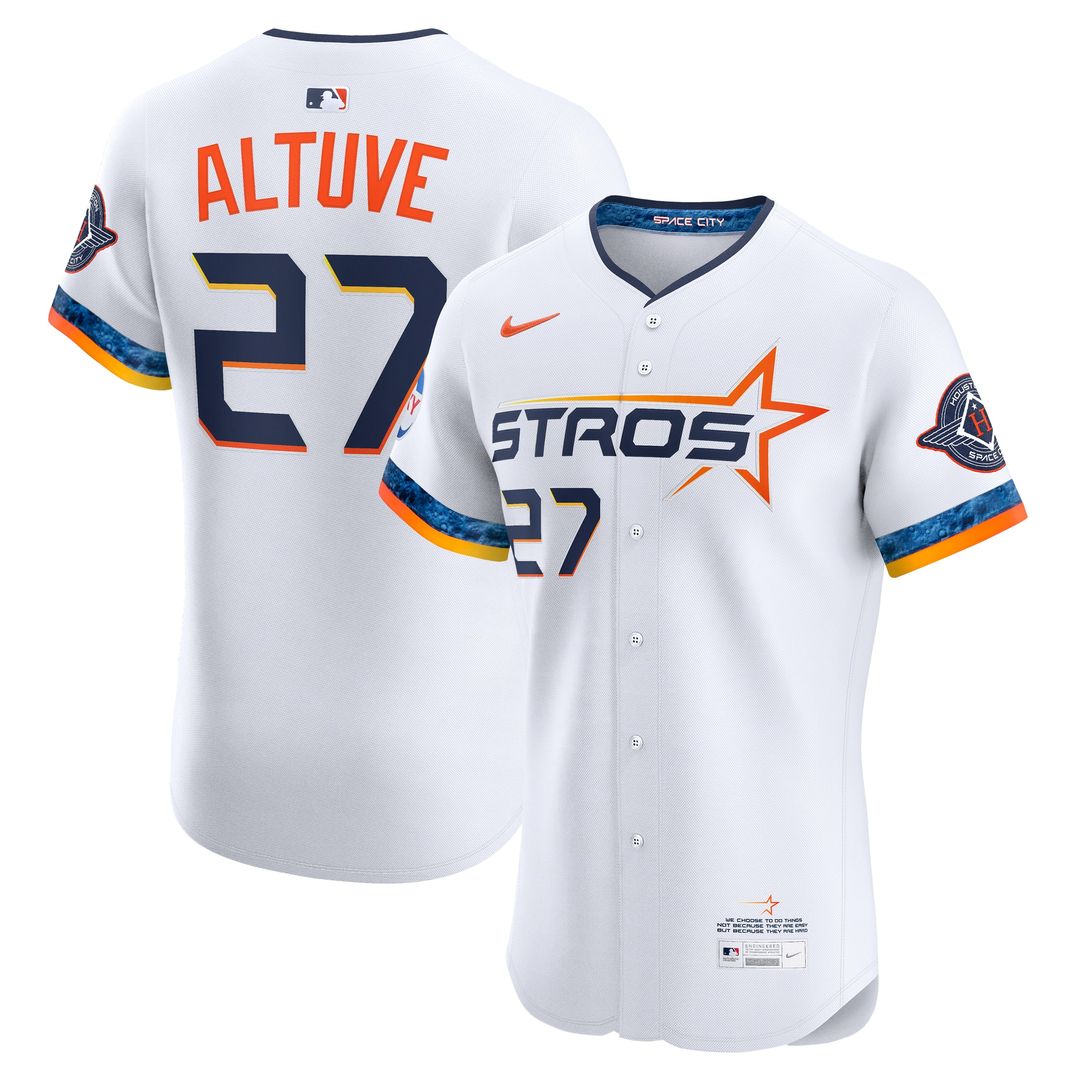 Houston Astros Jose Altuve Nike 2025 City Connect Elite Jersey - White