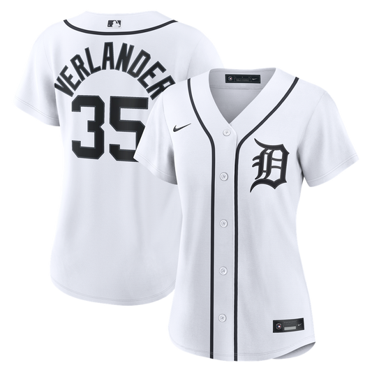 Detroit Tigers Justin Verlander Nike Women's Home Replica Jersey - White
