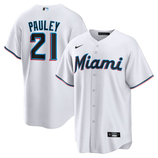 Miami Marlins Graham Pauley Nike Home Replica Jersey - White