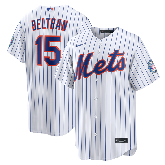 New York Mets Carlos Beltran Nike Home Replica 2026 Hall of Fame Patch Jersey - White