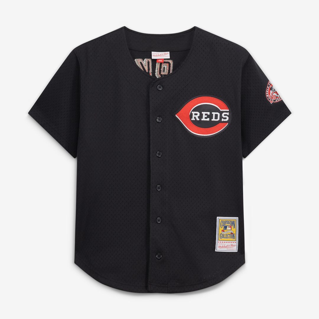 Cincinnati Reds Barry Larkin Mitchell & Ness Throwback Cooperstown Mesh Batting Practice Jersey - Red