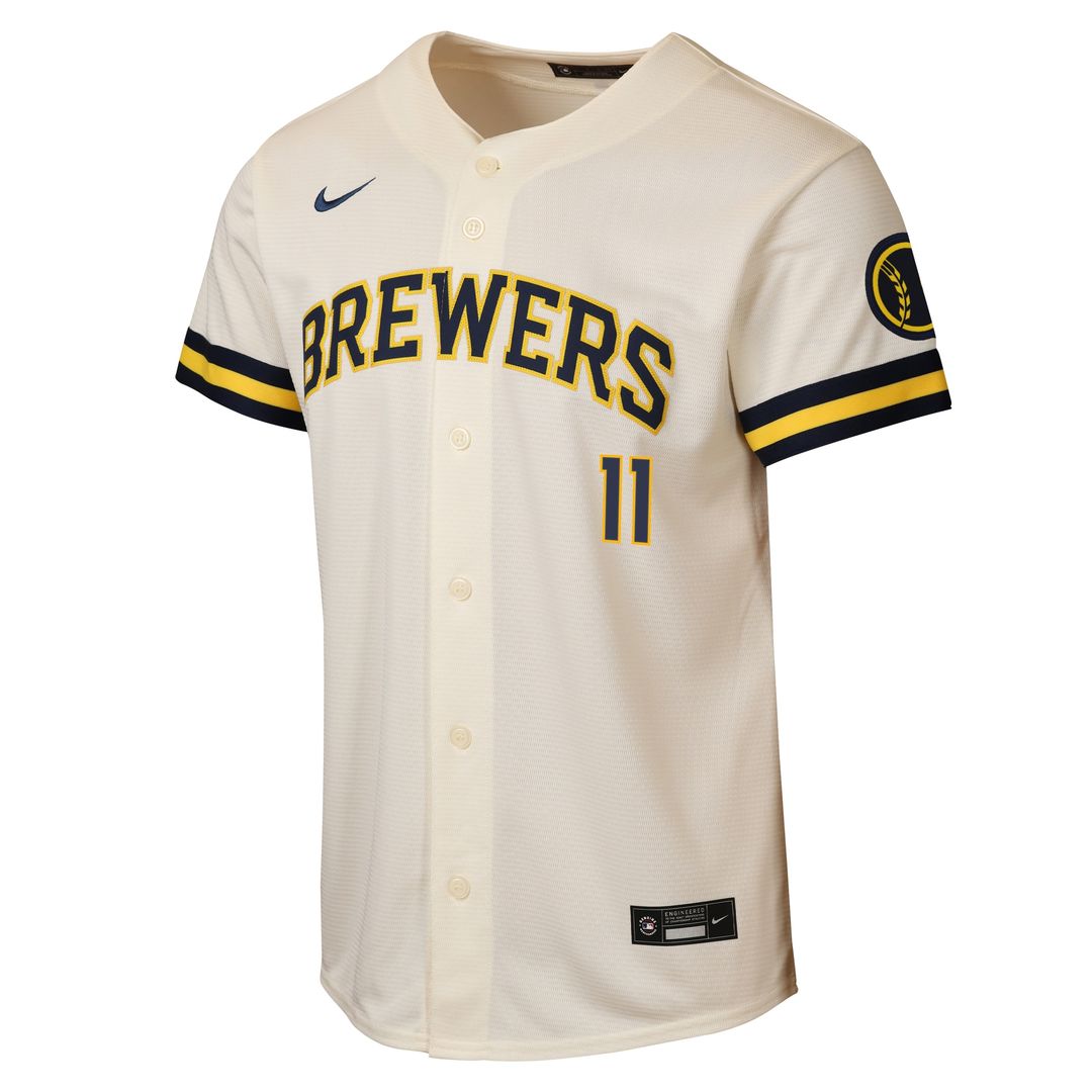 Milwaukee Brewers Jackson Chourio Nike Youth Road Stadium Jersey - Powder Blue