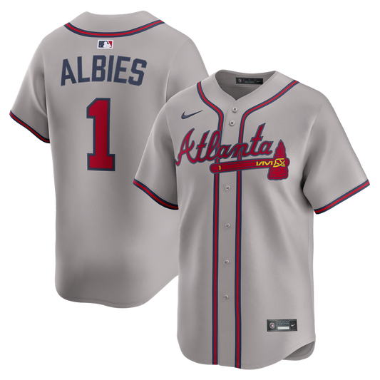 Atlanta Braves Ozzie Albies Nike Road Limited Jersey - Gray