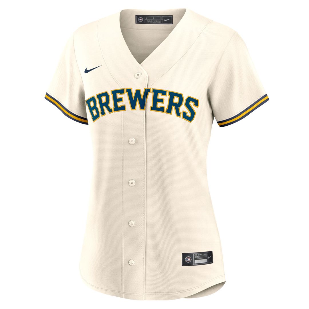 Milwaukee Brewers Christian Yelich Nike Women's Home Replica Jersey - Cream