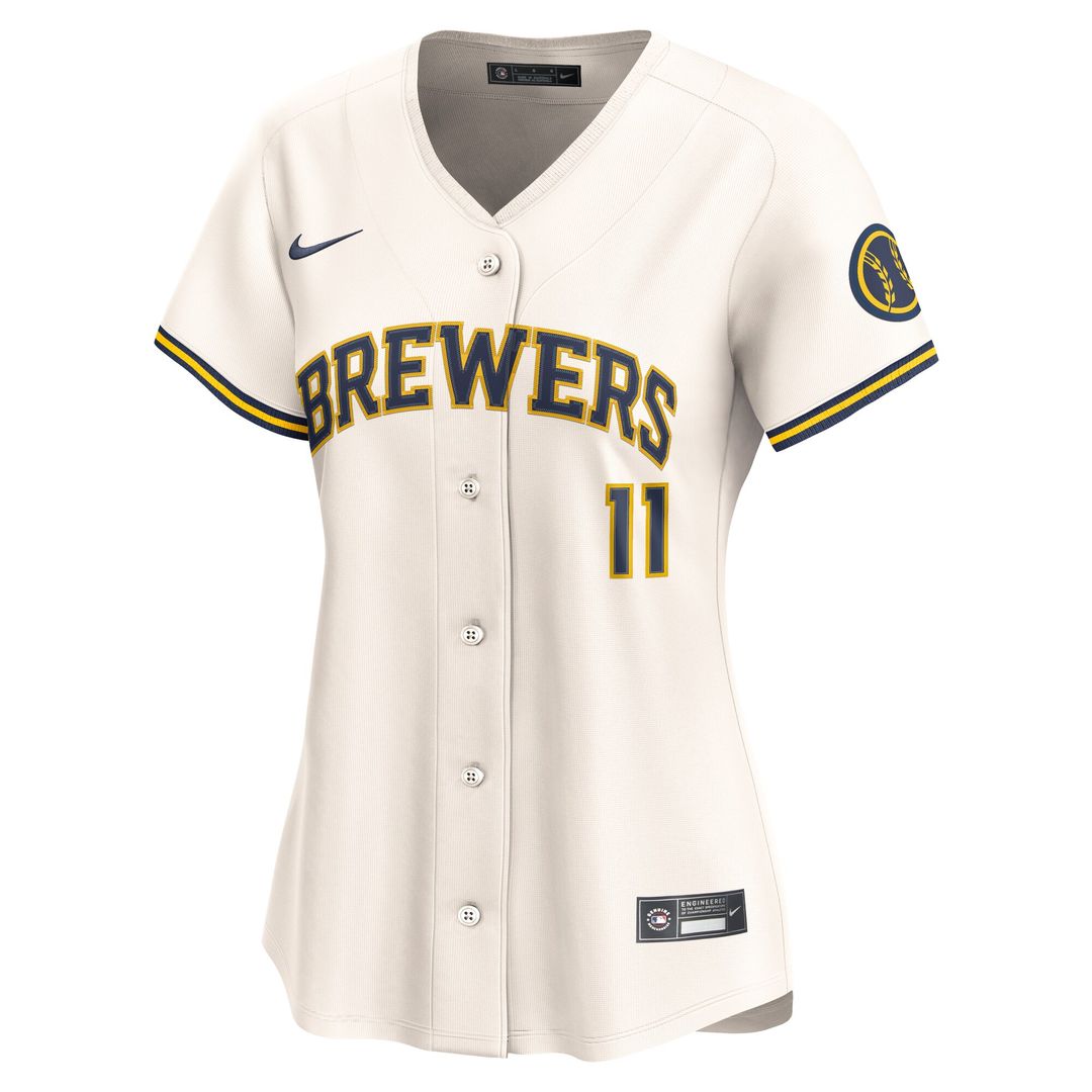 Milwaukee Brewers Jackson Chourio Nike Women's Home Limited Jersey - Cream