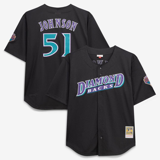Arizona Diamondbacks Randy Johnson Mitchell & Ness Big & Tall Cooperstown Mesh Batting Practice Jersey - Black