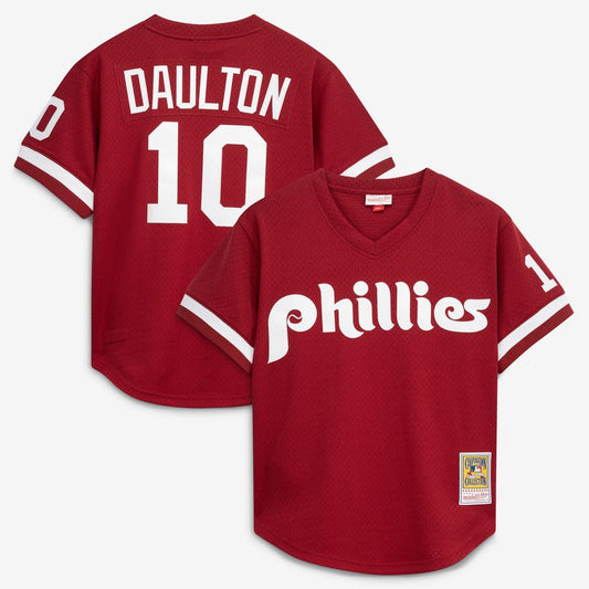 Philadelphia Phillies Darren Daulton Mitchell & Ness Authentic Batting Practice Jersey - Scarlet