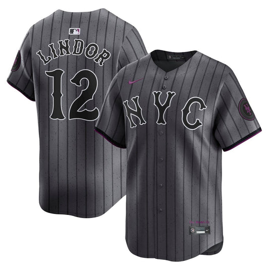 New York Mets Francisco Lindor Nike City Connect Limited Jersey - Gray