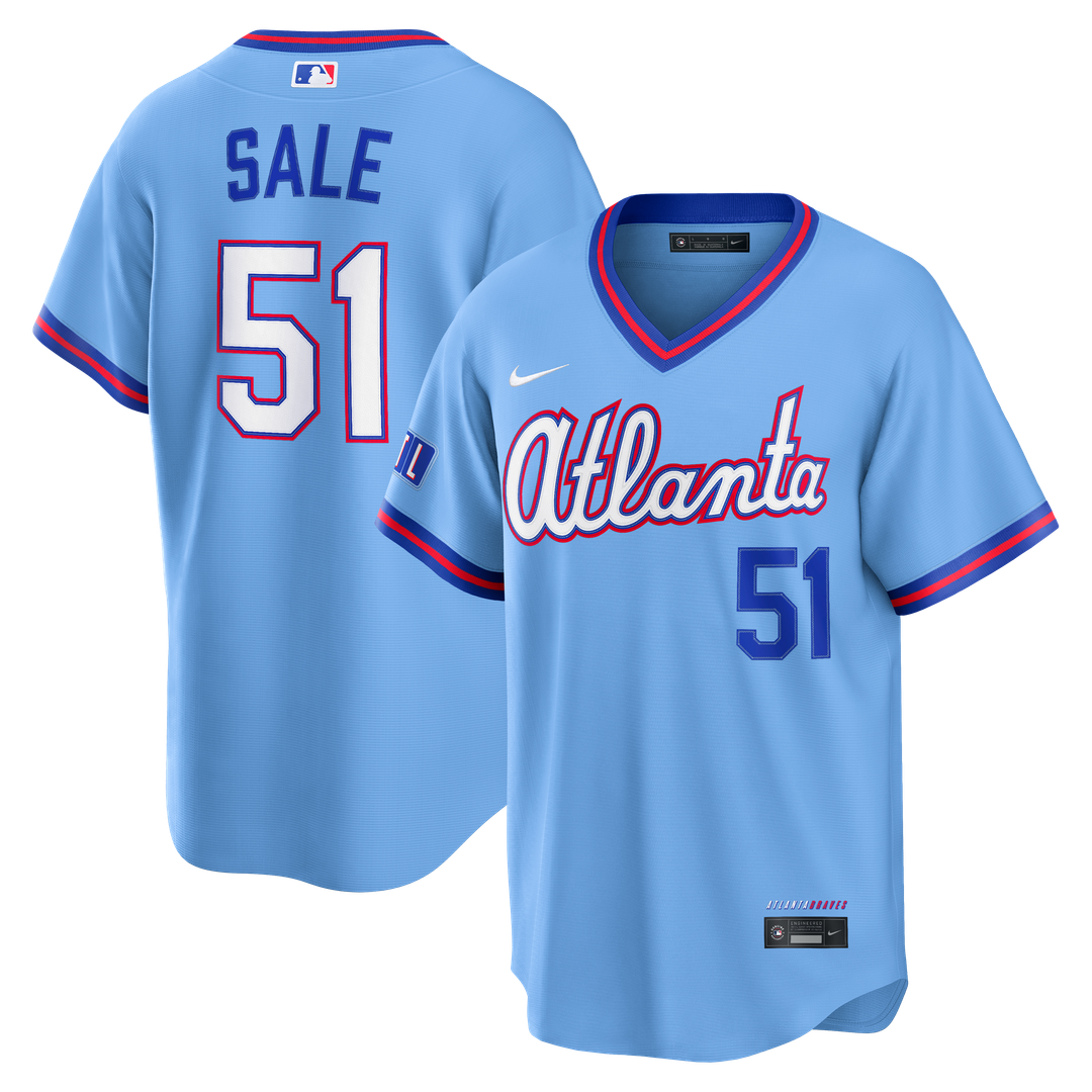 Atlanta Braves Chris Sale Nike 2026 City Connect Stadium Jersey - Powder Blue