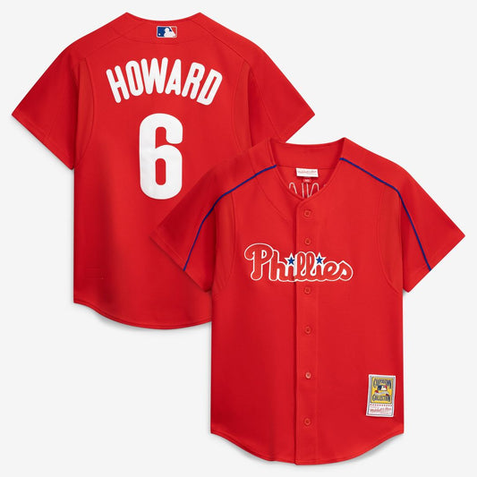 Philadelphia Phillies Ryan Howard Mitchell & Ness Cooperstown Batting Practice Jersey - Red