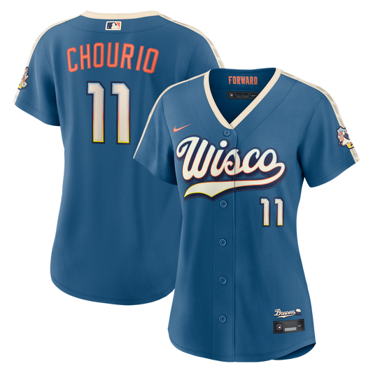 Milwaukee Brewers Jackson Chourio Nike Women's 2026 City Connect Stadium Jersey - Mineral Blue