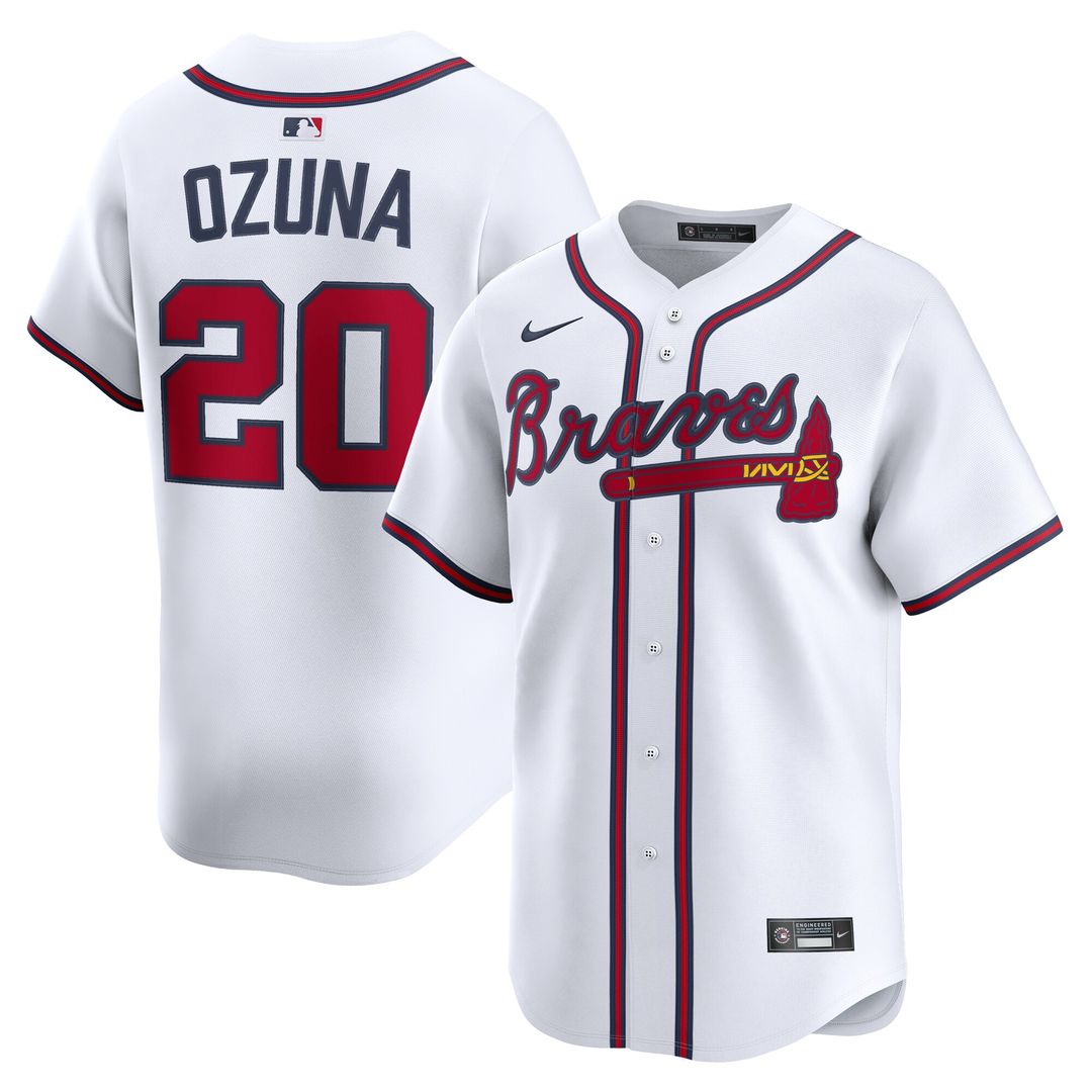 Atlanta Braves Marcell Ozuna Nike Home Limited Jersey - White