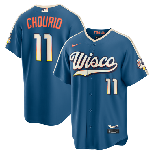 Milwaukee Brewers Jackson Chourio Nike 2026 City Connect Stadium Jersey - Mineral Blue