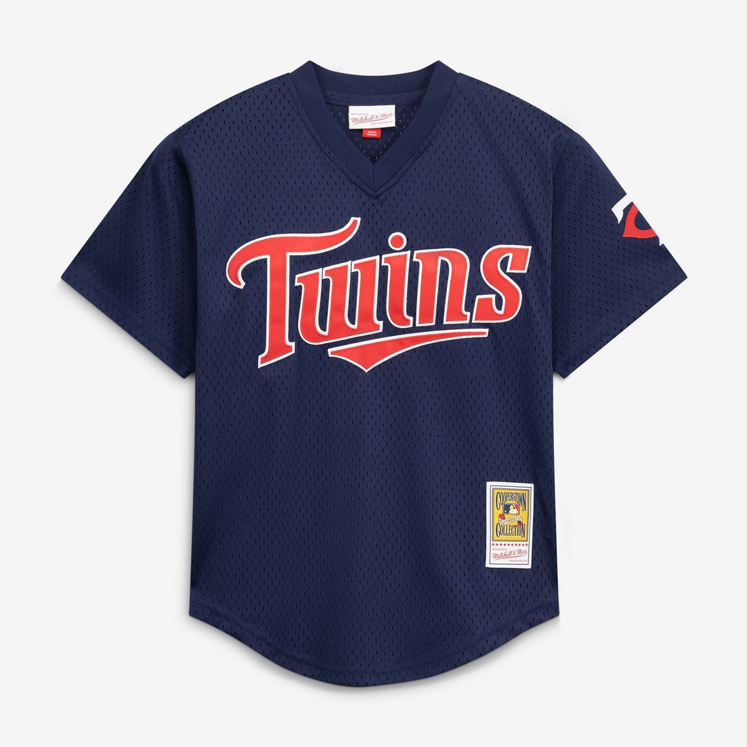 Minnesota Twins David Ortiz Mitchell & Ness Youth Cooperstown Mesh Batting Practice Jersey - Navy