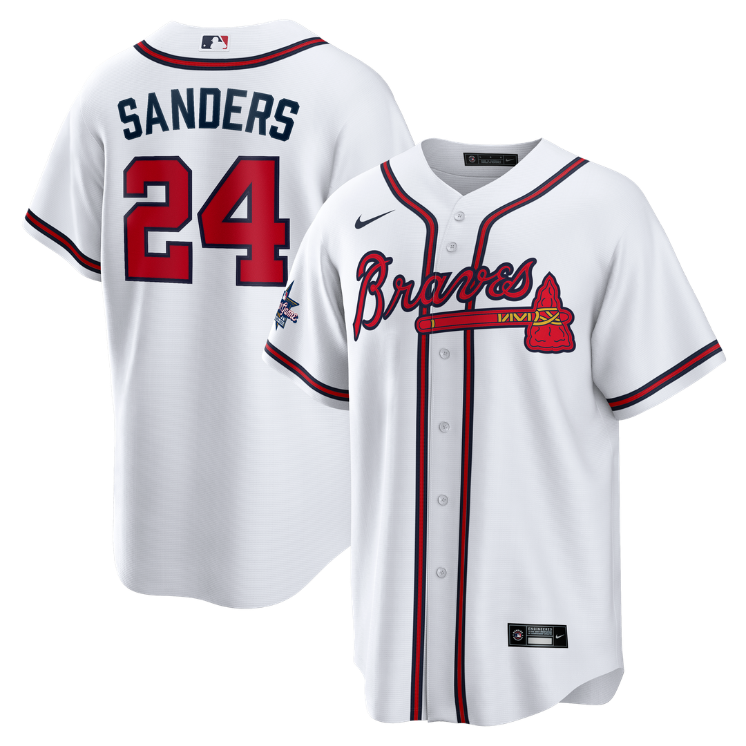 Atlanta Braves Deion Sanders Nike Home Retired Replica Jersey - White