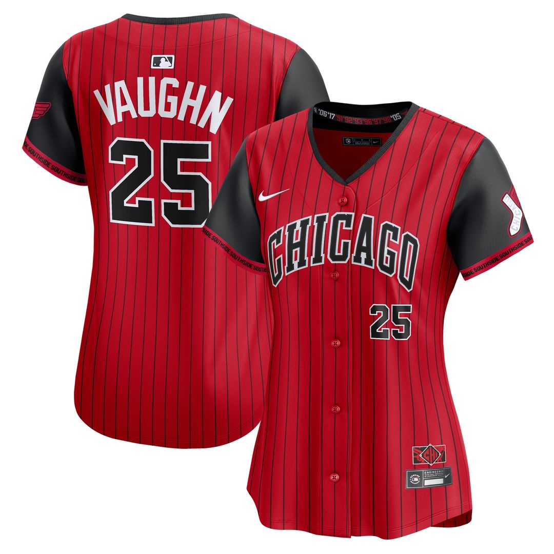Chicago White Sox Andrew Vaughn Nike Women's 2025 City Connect Limited Jersey - Red/Black
