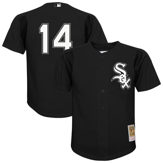 Chicago White Sox Paul Konerko Mitchell & Ness Youth Mesh Batting Practice Jersey - Black